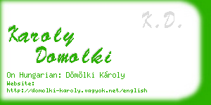 karoly domolki business card