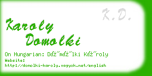 karoly domolki business card